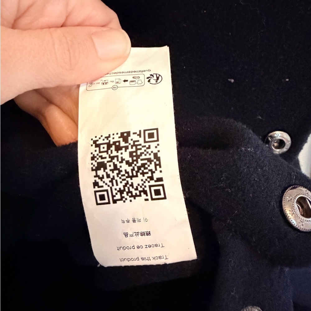 Barely worn Vanessa Bruno Navy Wool Hooded Jacket - Picture 5 of 9